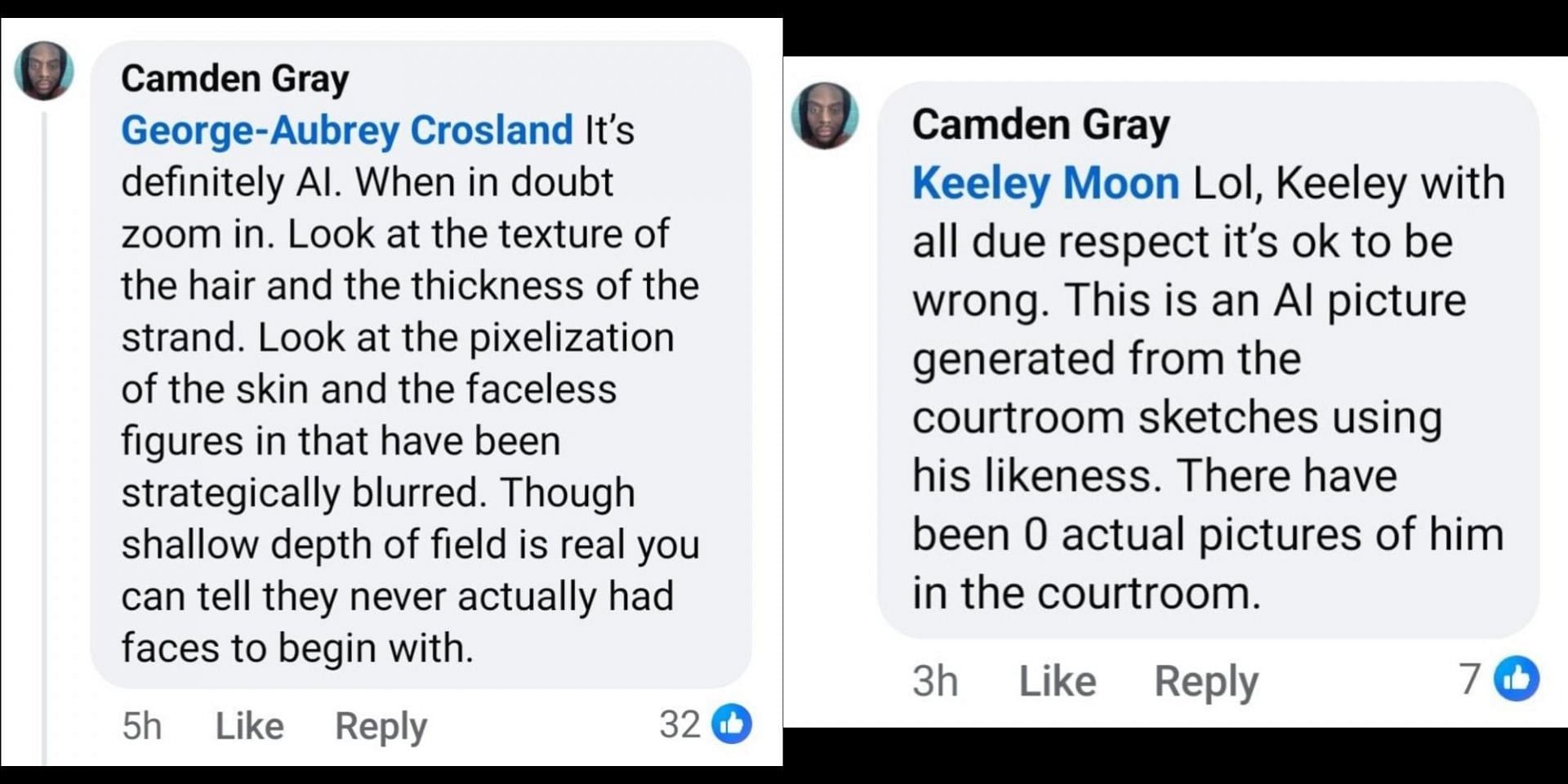 Internet user explains that the viral photo of Combs with gray hair is fake. (Image via Facebook/Antonio Farmer)